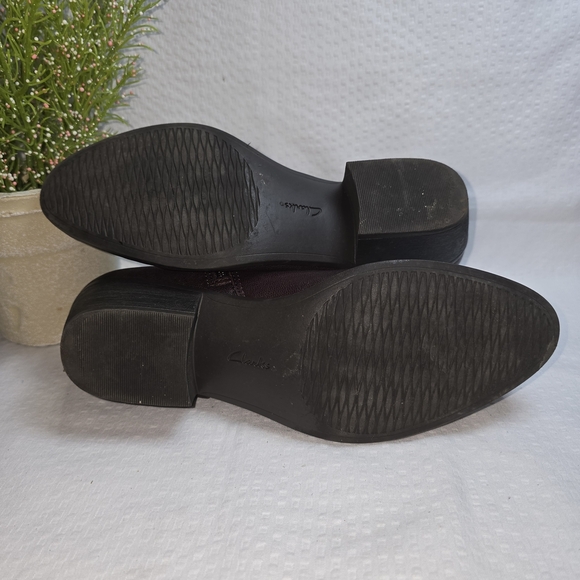 CLARKS COLLECTIONS BROWN LEATHER BOOTIES LIKE NEW WOMENS SIZE 8.5 - Picture 7 of 8